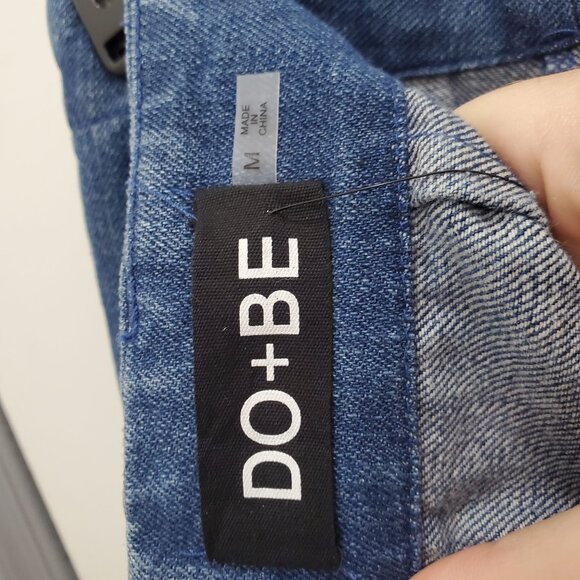 DO+BE Women's Back Zip Super Wide Raw Hem Denim Hakama Lace‎ Up Wrap Jeans NWT M - Picture 6 of 10